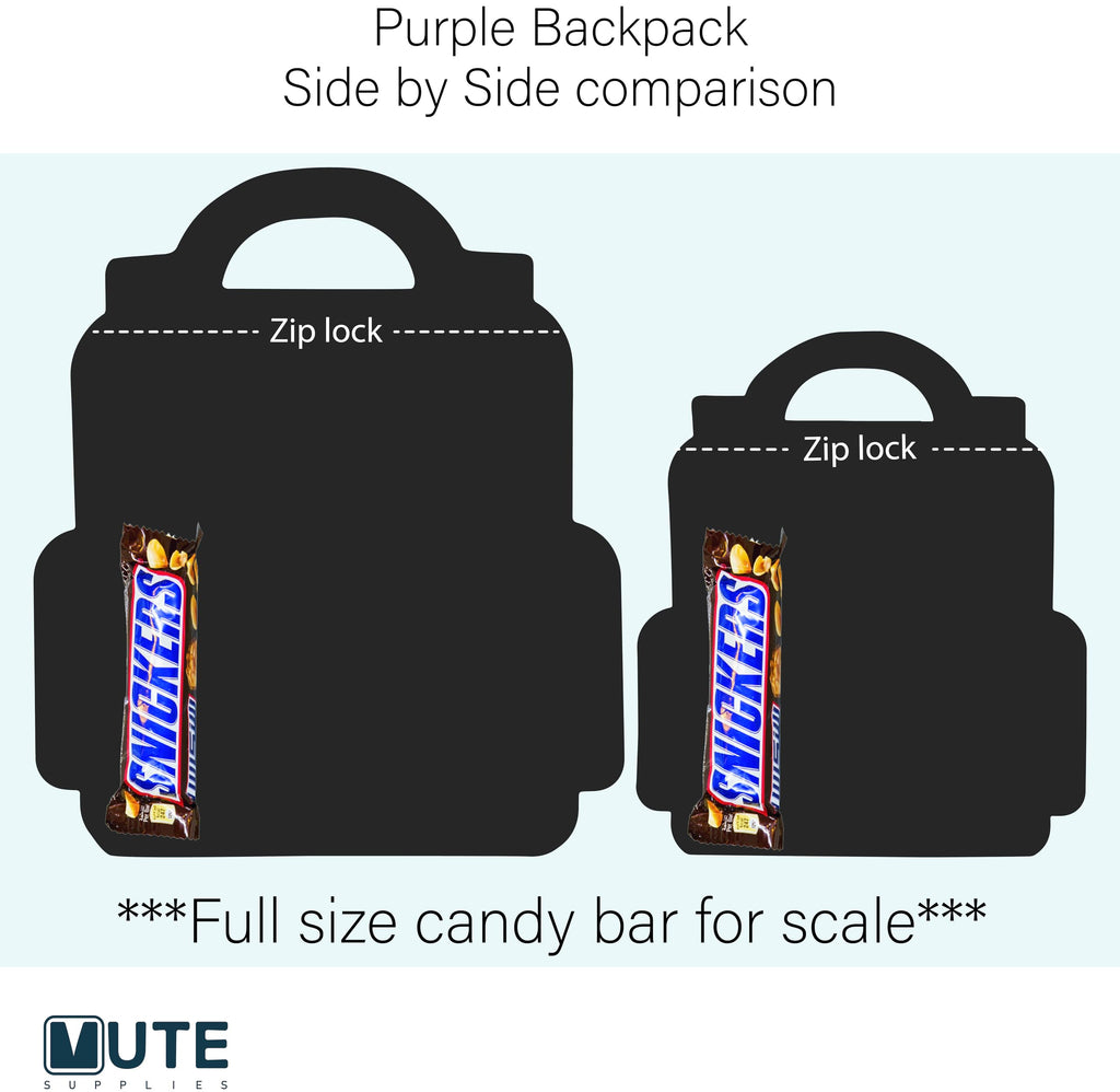 Bulk Gift Bags for Kids Birthday Party Supplies - Goodie Bag for Candy, Food, Snacks or Favors with Resealable Ziplock Seal (Purple S 20)