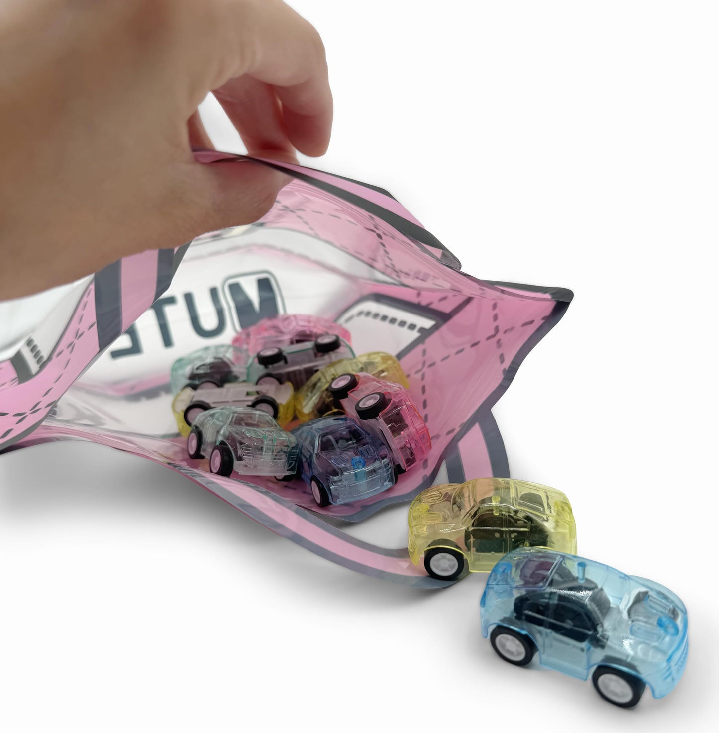 20 Pack Gift Bags for Kids Birthday Party Supplies - Bulk Goodie Bag for Candy, Snacks, or Favors with Resealable Ziplock Seal (Pink/Small)