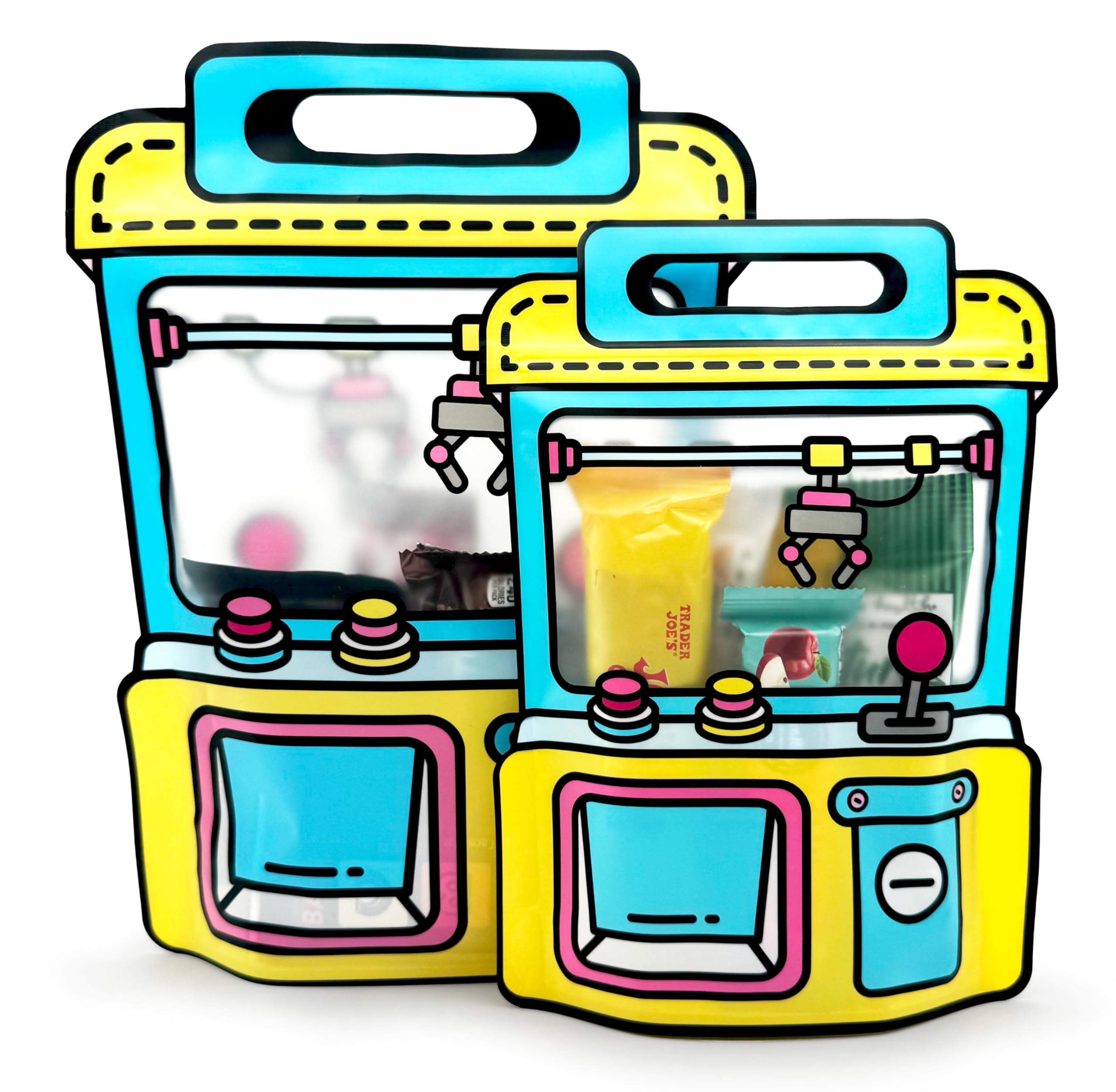 20 Pack Gift Bags for Kids Birthday Party Supplies - Bulk Goodie Bag for Candy, Snacks, or Favors with Resealable Ziplock Seal (Yellow/Small)