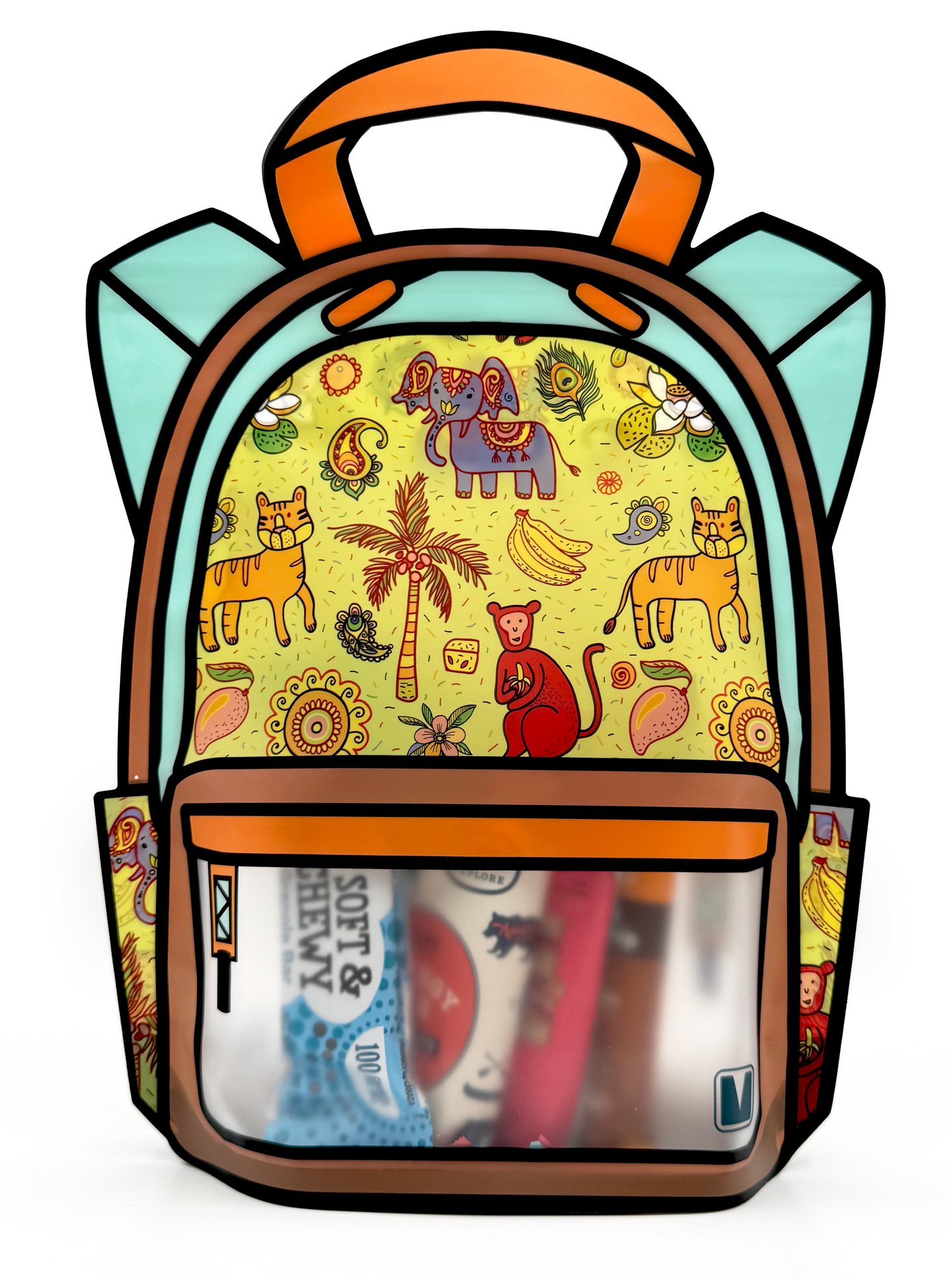 20 Pack Goodie Bags for Kids Birthday Party Supplies - Bulk Gift Bag for Favors, Food, and Candy with Resealable Ziplock Seal (Tropical Crew/Large)