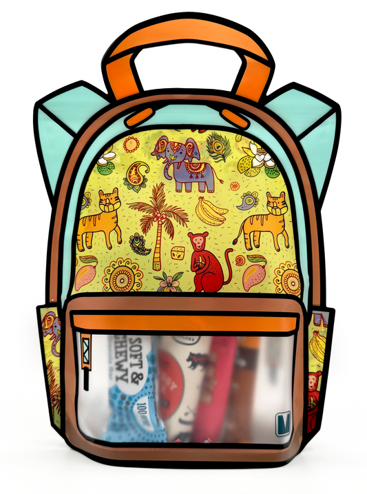 20 Pack Goodie Bags for Kids Birthday Party Supplies - Bulk Gift Bag for Favors, Food, and Candy with Resealable Ziplock Seal (Tropical Crew/Large)