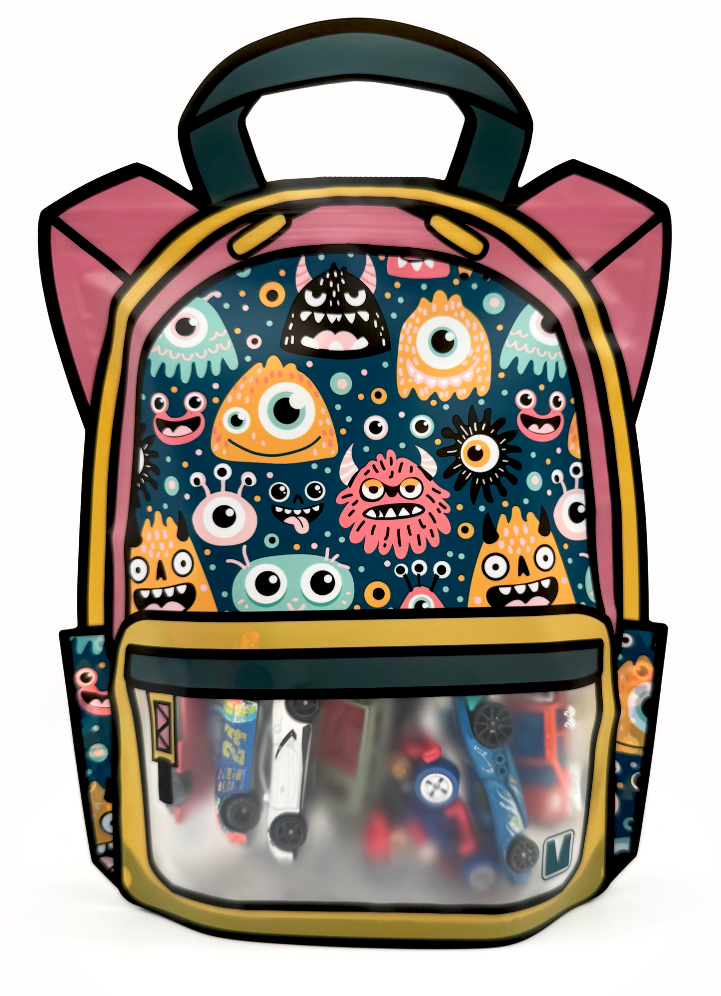 20 Pack Goodie Bags for Kids Birthday Party Supplies - Bulk Gift Bag for Favors, Food, and Candy with Resealable Ziplock Seal (Monster Jam/Large)