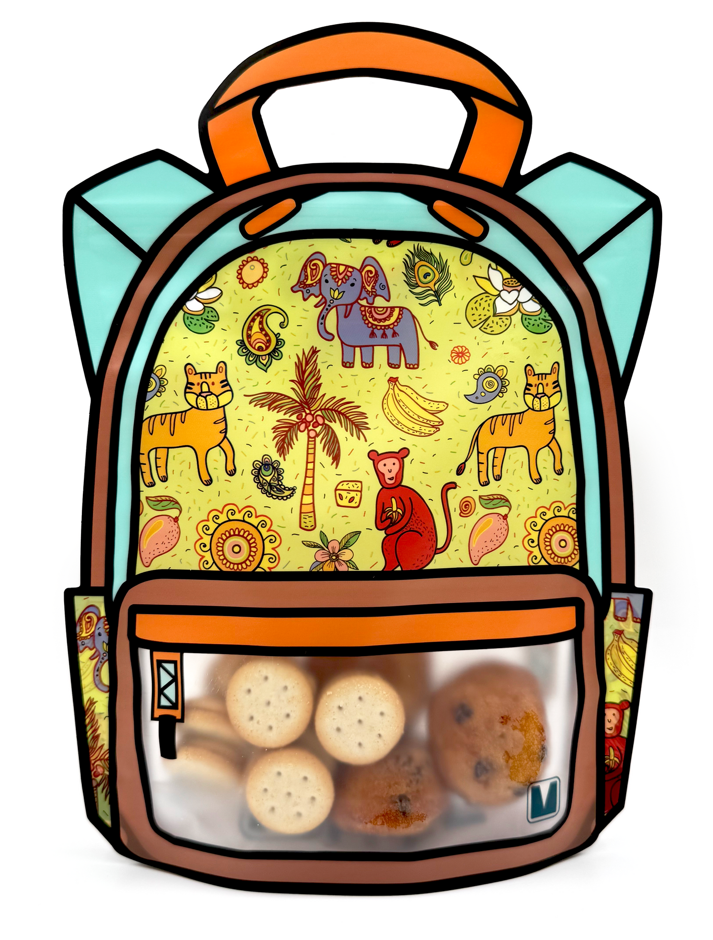 20 Pack Goodie Bags for Kids Birthday Party Supplies - Bulk Gift Bag for Favors, Food, and Candy with Resealable Ziplock Seal (Tropical Crew/Small)